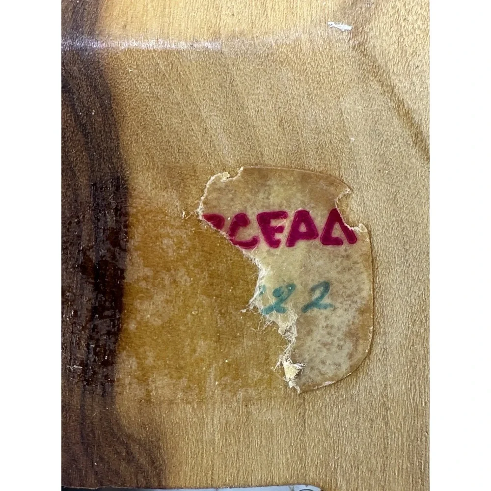 Vintage Teak Wood Snack Trays Set of 4 Atomic MCM‎ Original Label